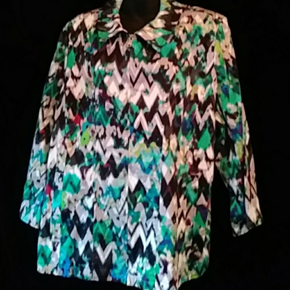 Erin London light jacket w front zipper-sz 1X